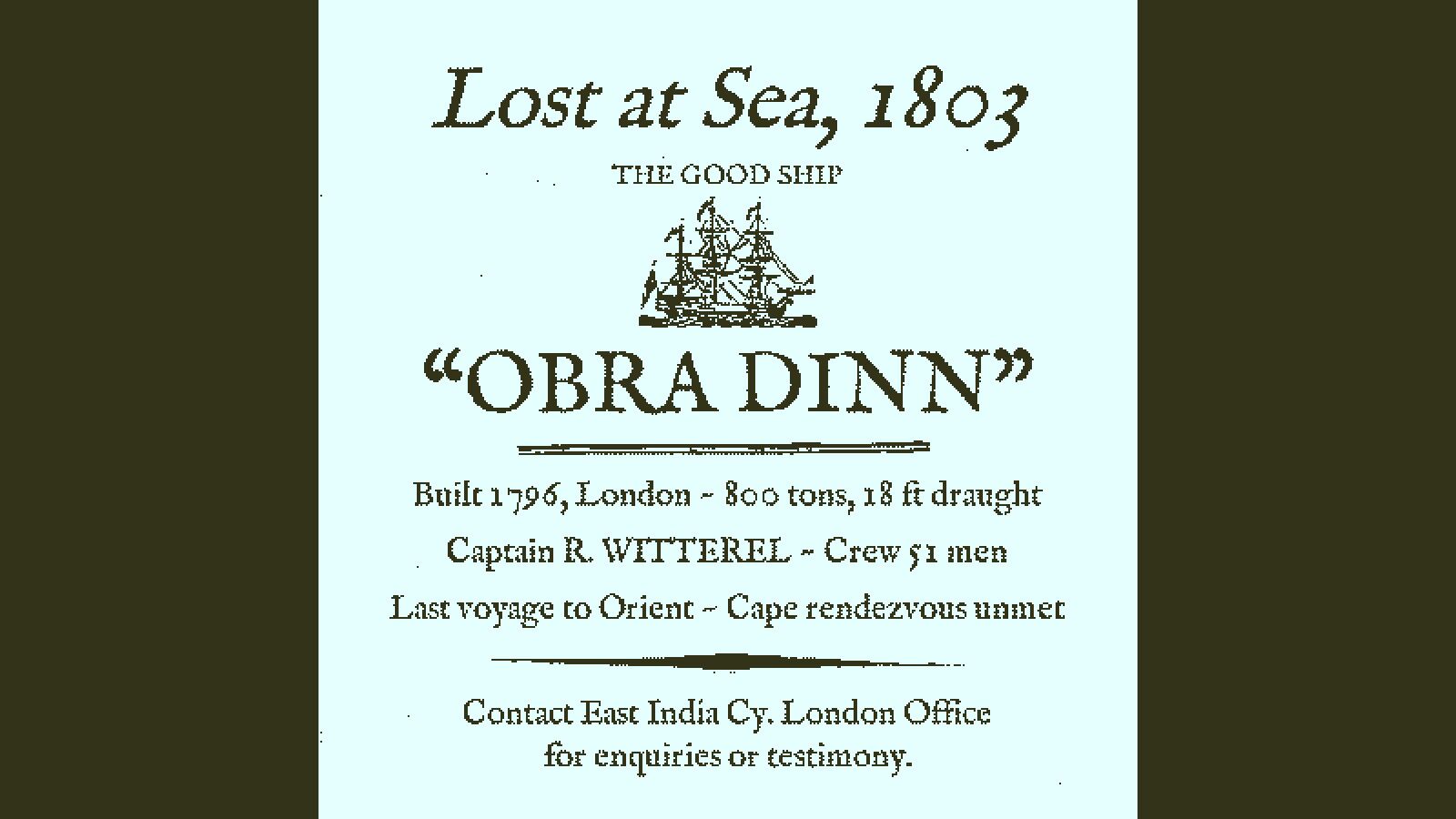 Return of the Obra Dinn oyun içi görsel 1