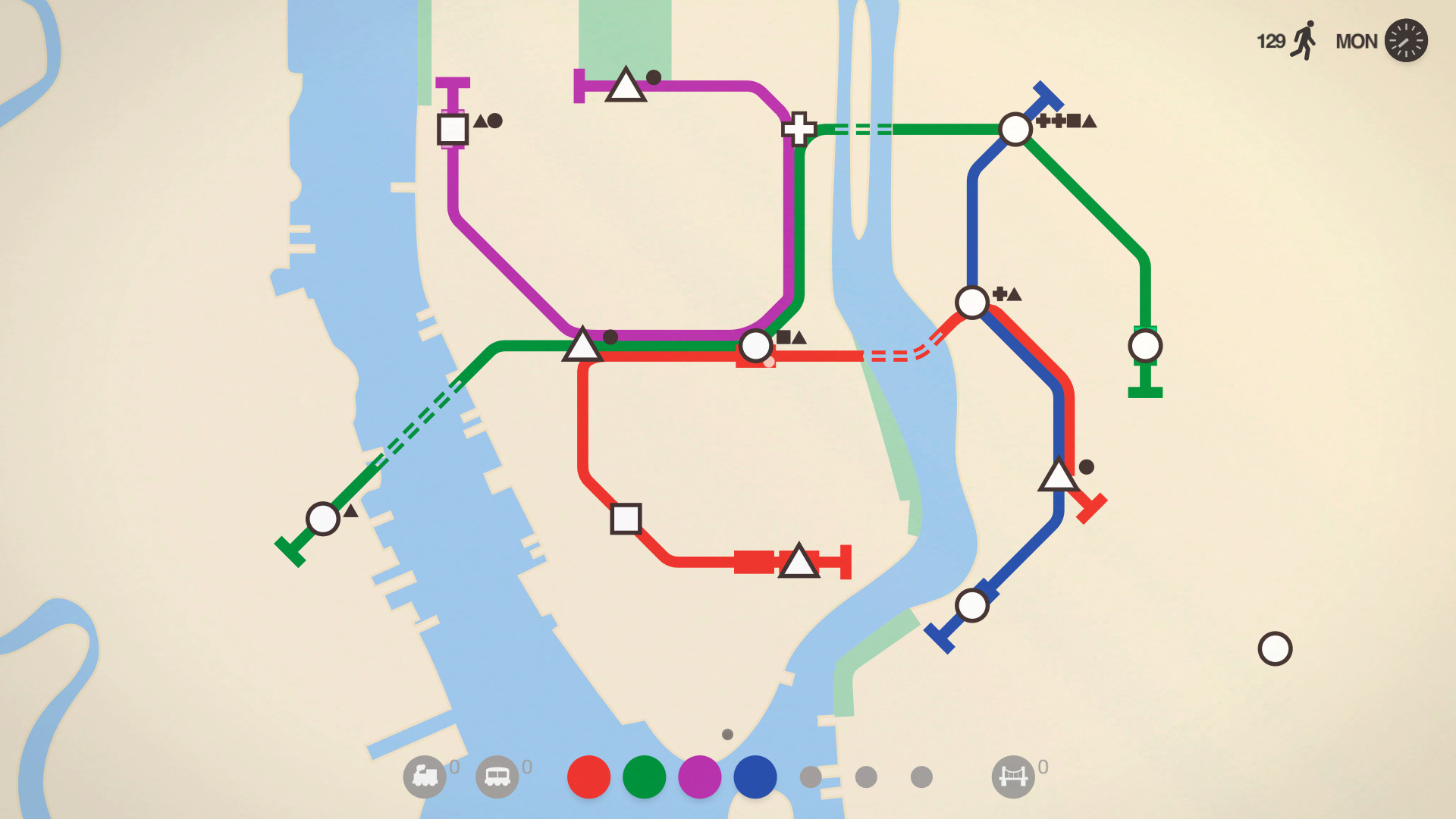 Mini Metro oyun içi ekran görüntüsü 1