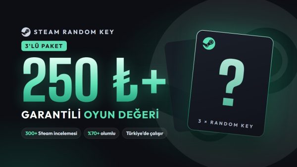 Steam Random Key 3’lü Paket – 250 ₺+ Garantili