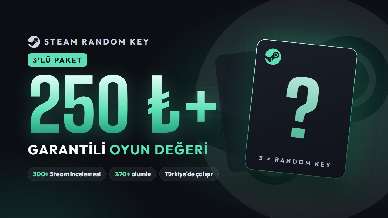 Steam Random Key 3'lü Paket – 250 ₺+ Garantili satın al - Tiriniti