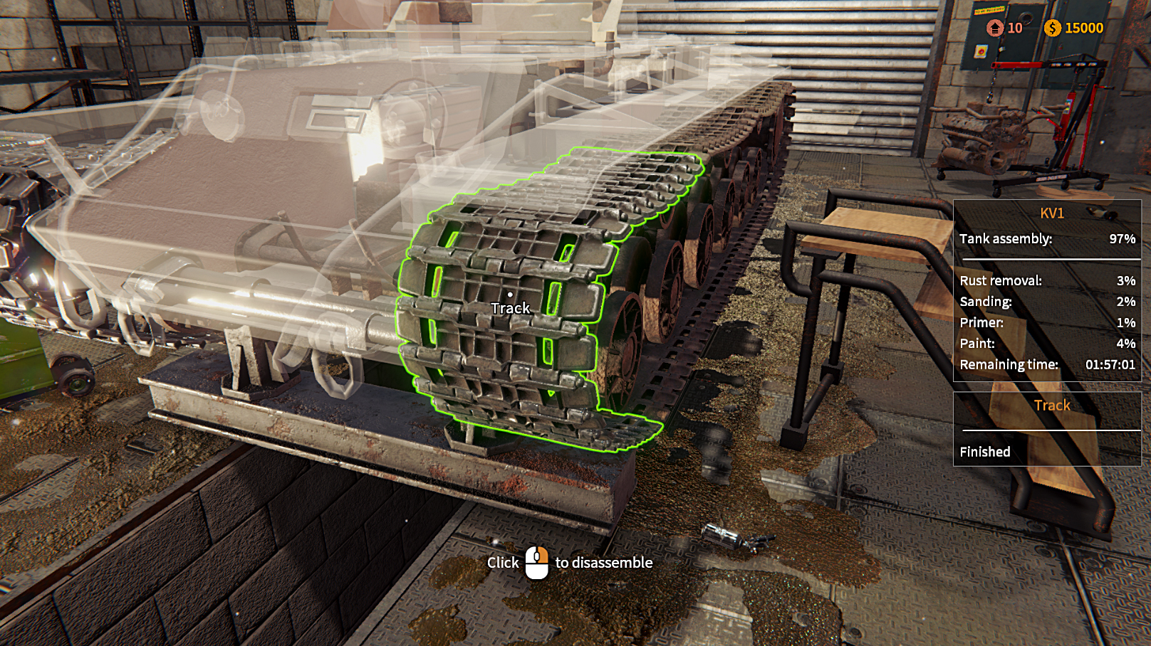 Tank Mechanic Simulator oyun içi ekran görüntüsü 1