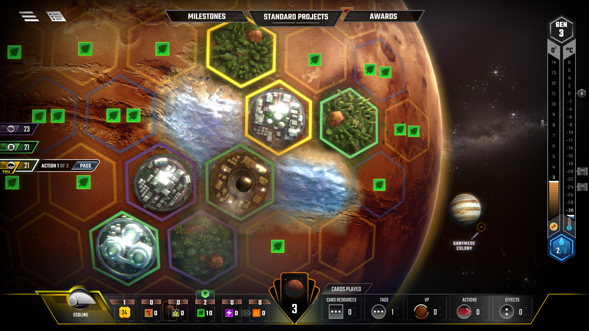 Terraforming Mars oyun içi ekran görüntüsü 1