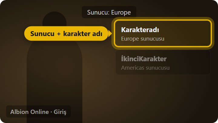 Sunucu ve karakter adı nerede yazar - Giriş ekranındaki sunucu ve karakter adı