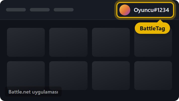BattleTag ve platform nerede yazar - Battle.net uygulamasında sağ üstteki BattleTag
