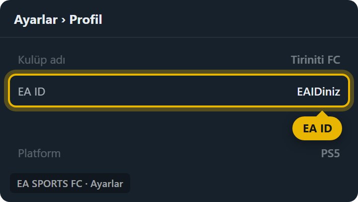 Platform ve EA ID nerede yazar - Ayarlar › Profil bölümündeki EA ID