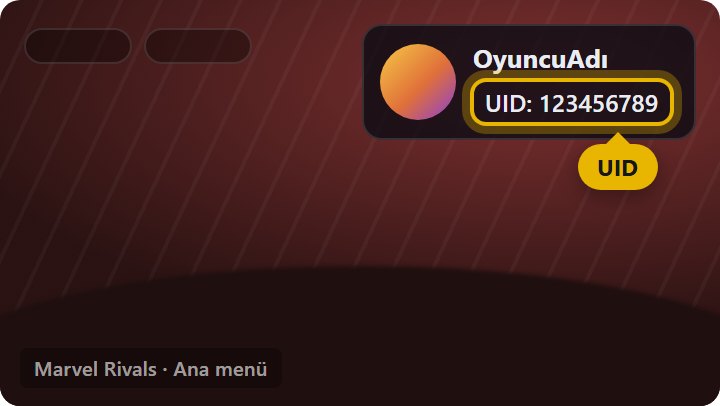 Marvel Rivals UID nerede yazar - Ana menüde sağ üstteki profil kartında yazan UID